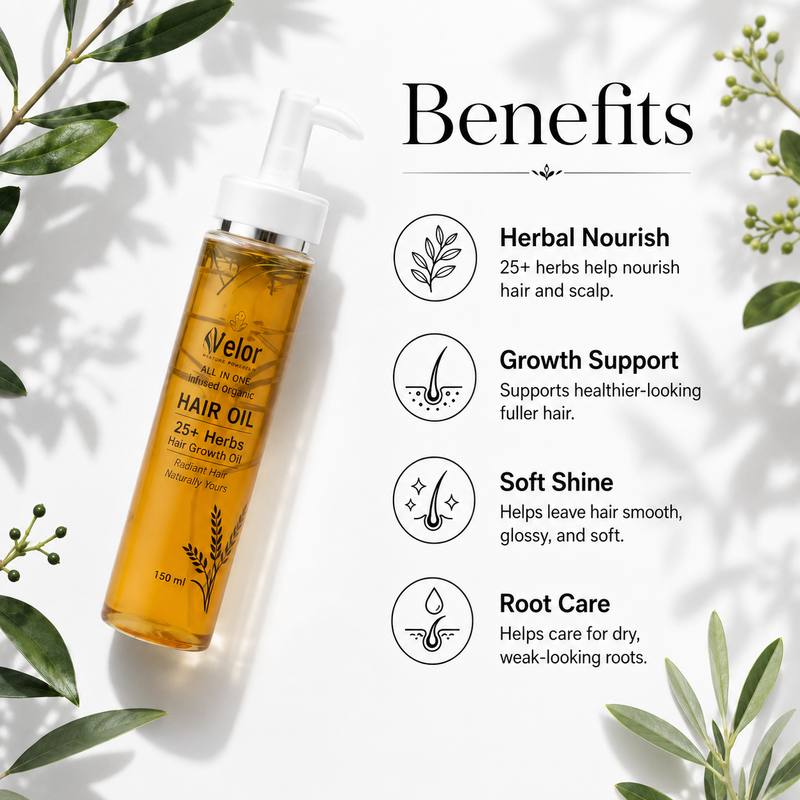 Velor Organic Hair Growth Oil - Natural Hair Strengthening Formula - Product Image 2