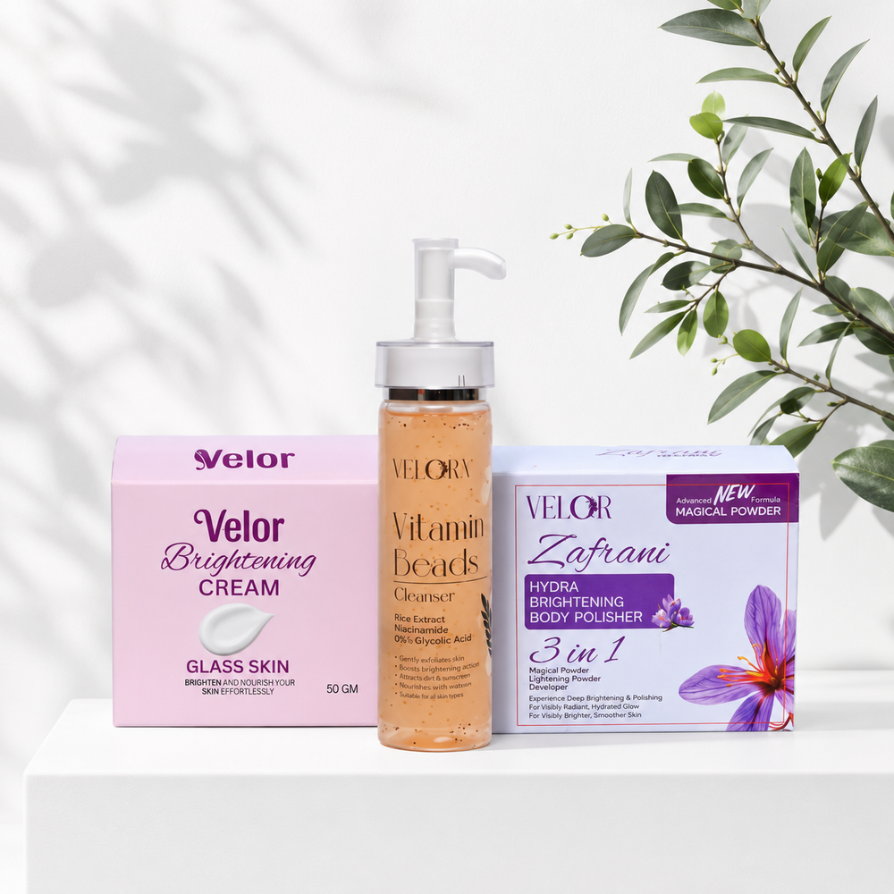 Velor All-in-One Glow Bundle - Glow Cream Face Cleanser Body Polisher - Product Image 5