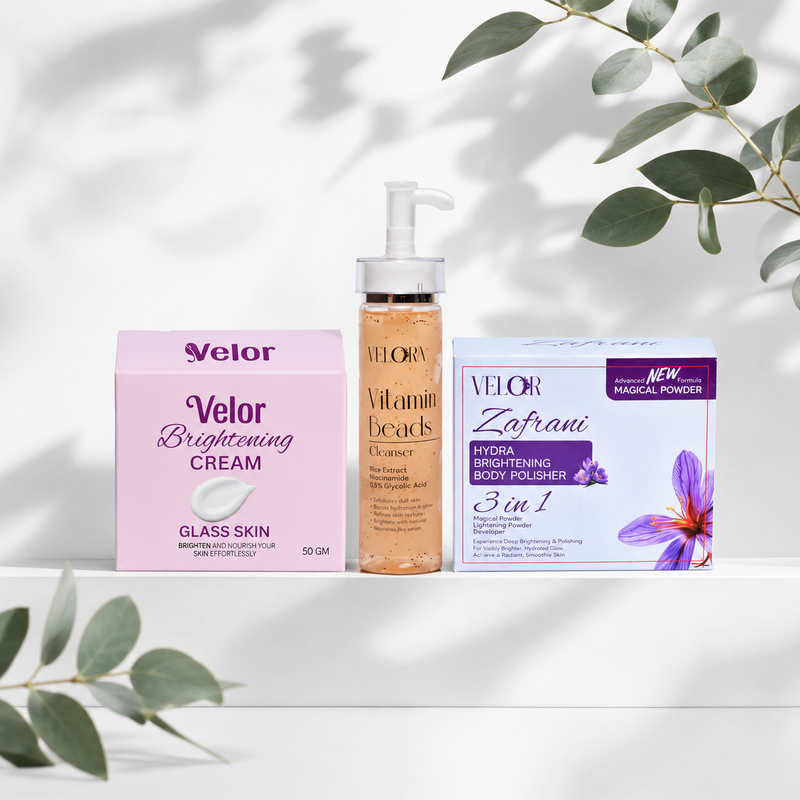Velor All-in-One Glow Bundle - Glow Cream Face Cleanser Body Polisher - Product Image 1