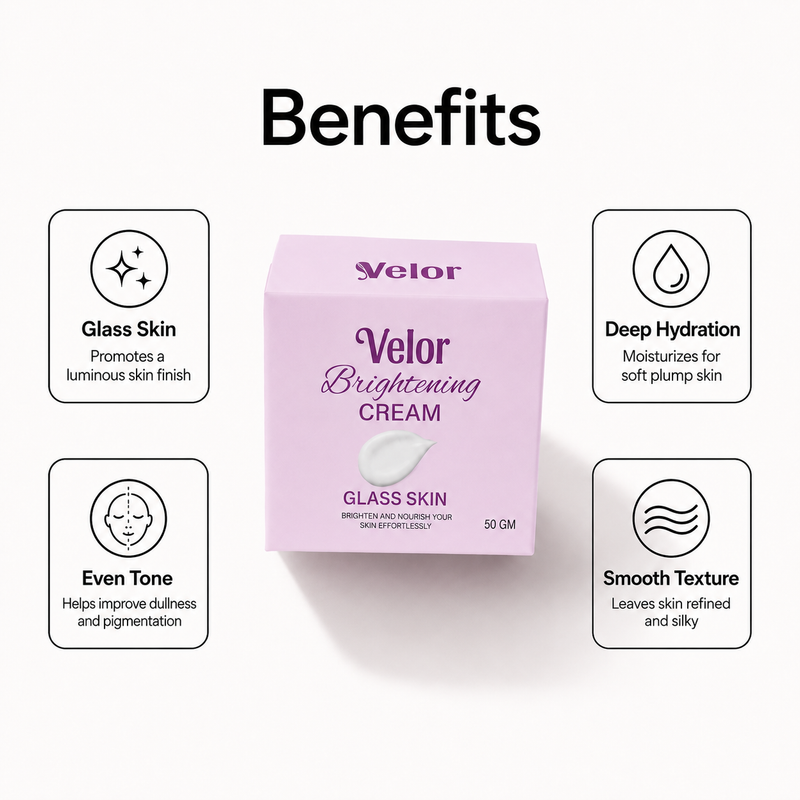 Velor Brightening Cream for All Skin 50g - Deep Hydration Reduce Pigmentation - Product Image 2